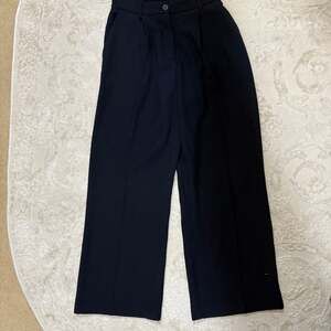 FUNYYZO Women's High Waisted Wide Leg Elastic Waist Trousers Pants Black‎